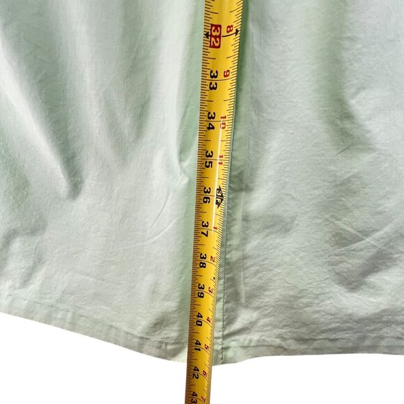 Vtg Lisanne Mint Green Button Down Housecoat Robe Lace Collar Pockets Cotton SS - Picture 15 of 16